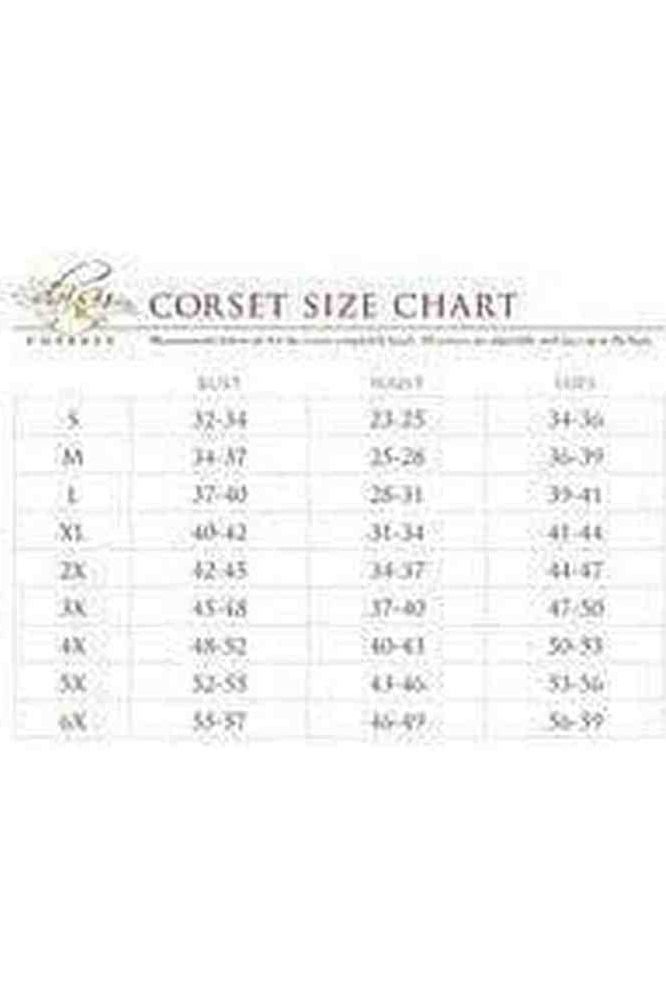 Halloween Black Satin Overbust Corset with Busk Closure for Women