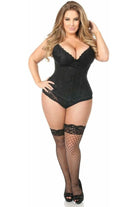 Halloween Black Lace Overlay Underbust Corset for Women