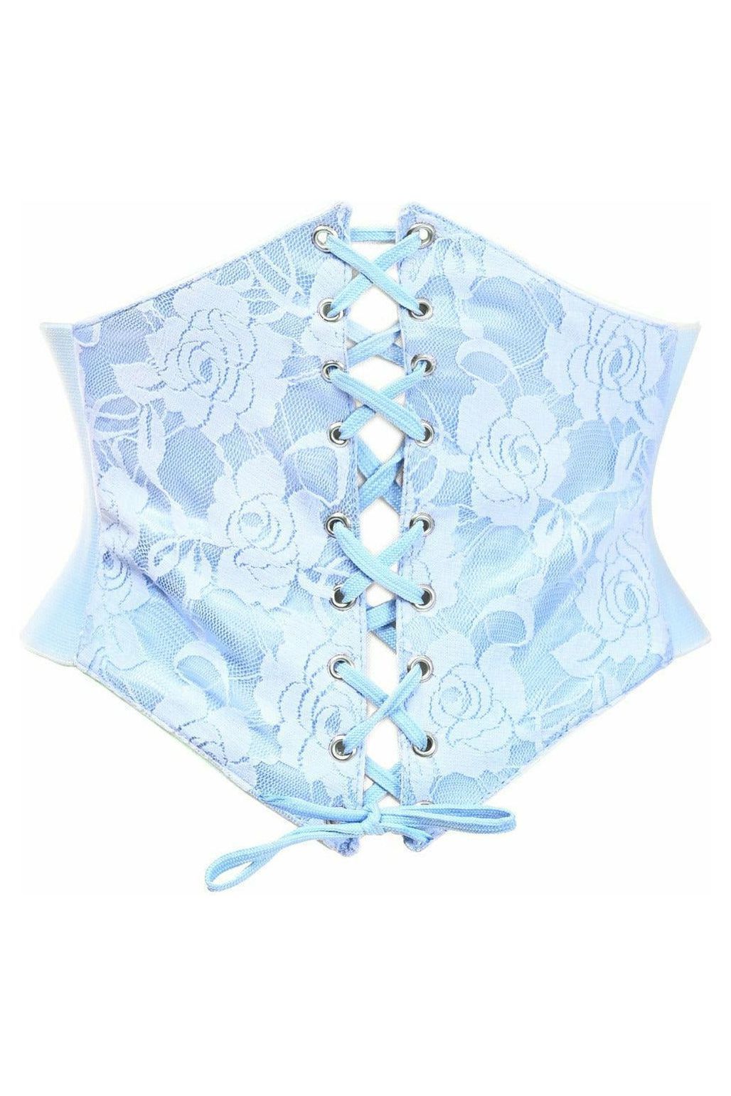 Halloween Light Blue Lace Up Corset Belt Cincher for Women