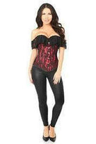 Halloween Red Lace Off the Shoulder Overbust Corset for Women