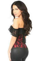 Halloween Red Lace Off the Shoulder Overbust Corset for Women