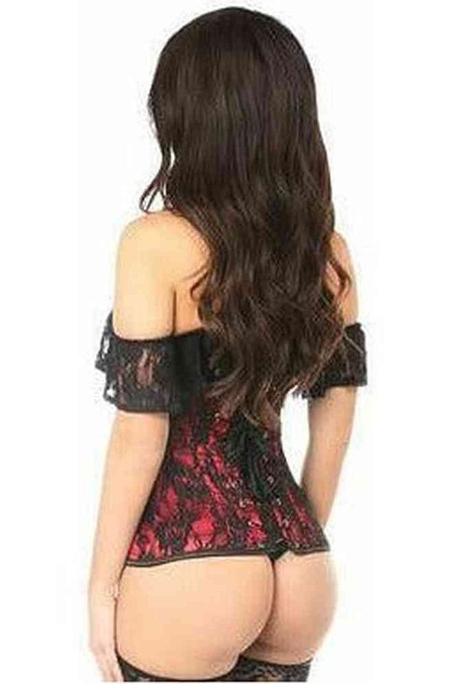 Halloween Red Lace Off the Shoulder Overbust Corset for Women