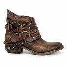 Vintage chain detail ankle boot in brown