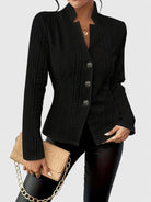 Blazer Womens Minimal Tailored Sleek Line Clean Front Fitted