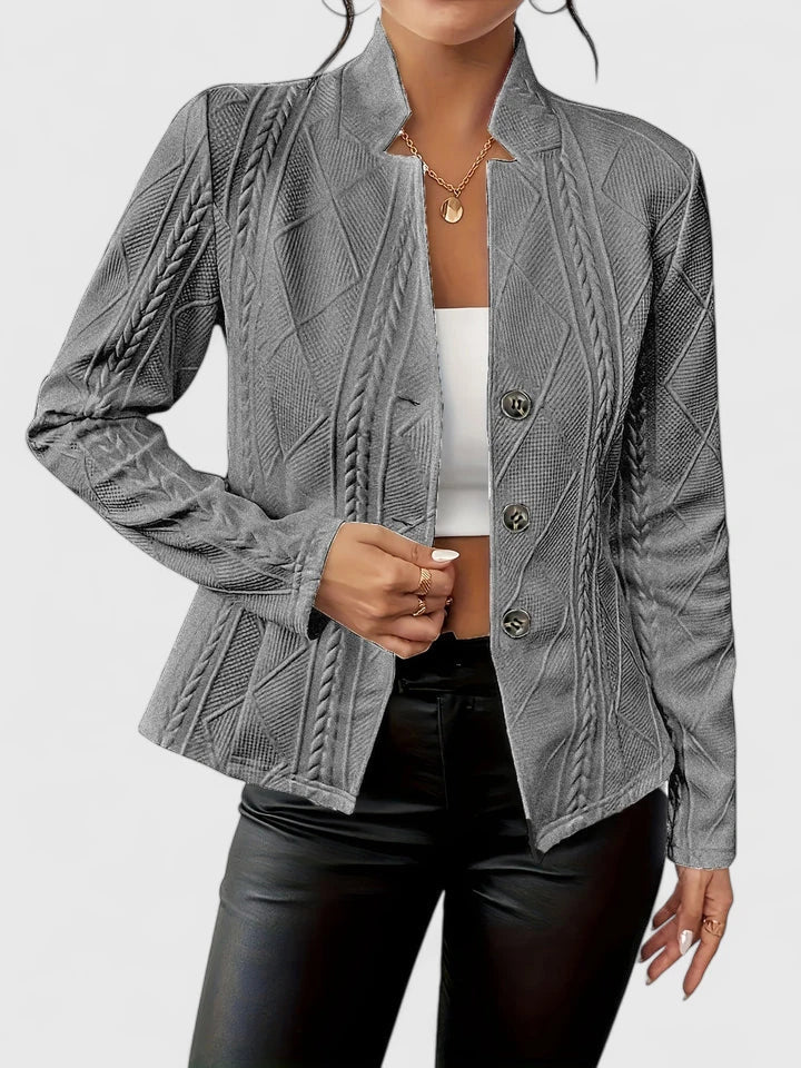 Blazer Womens Minimal Tailored Sleek Line Clean Front Fitted