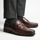Hand burnished leather bit buckle loafer, view 6