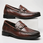 Hand burnished leather bit buckle loafer, view 3