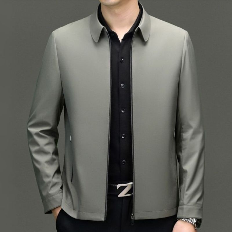 Windbreaker Mens Point Collar Full Zip Lightweight Side Pockets