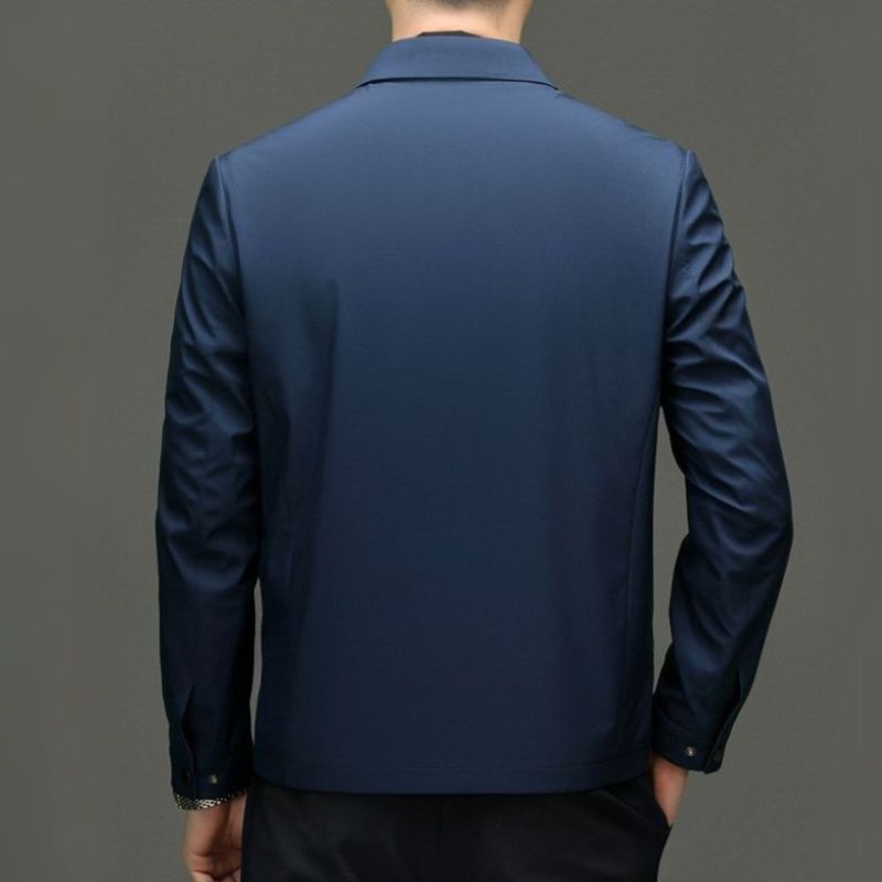 Windbreaker Mens Point Collar Full Zip Lightweight Side Pockets