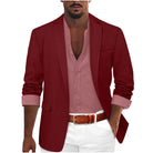 Blazer Mens Relaxed Linen Look Notch Lapel Single Button Unlined