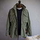 Field Jacket Mens Military Four Pocket Stand Collar Drawstring Waist