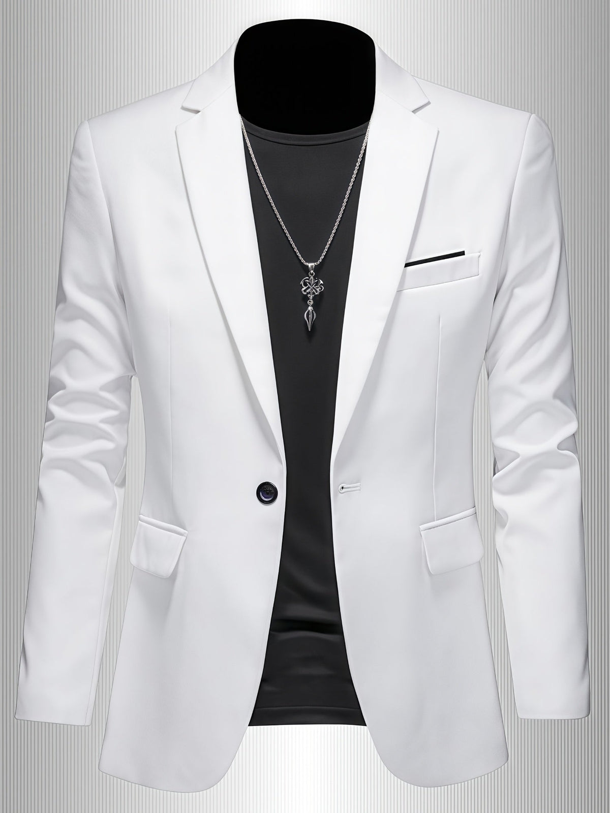 Blazer Mens Slim Fit Notch Lapel Single Button Sleek Tailored