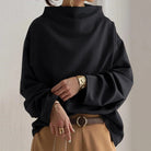 Turtleneck Top Womens High Neck Structured Long Sleeve Fitted