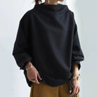 Turtleneck Top Womens High Neck Structured Long Sleeve Fitted