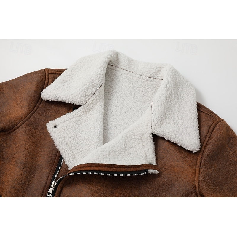Sherpa Jacket Mens Plush Lined Winter Zip Front Rugged Warm Coat