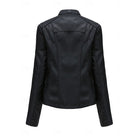 Leather Jacket Womens Faux Biker Tailored Zip Front Fitted Moto