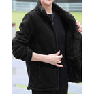 Fleece Jacket Womens Stand Collar Zip Front Plus Size Soft Warm
