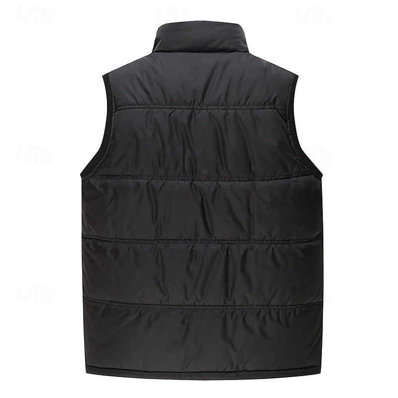 Puffer Vest Mens Sherpa Lined Sleeveless Zip Front Padded Warm