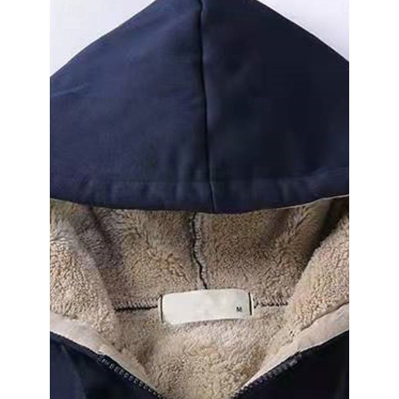 Fleece Jacket Womens Hooded Zip Front Warm Lined Plus Size Range