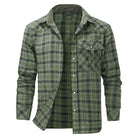 Flannel Shirt Jacket Mens Plaid Overshirt Brushed Warm Button Front