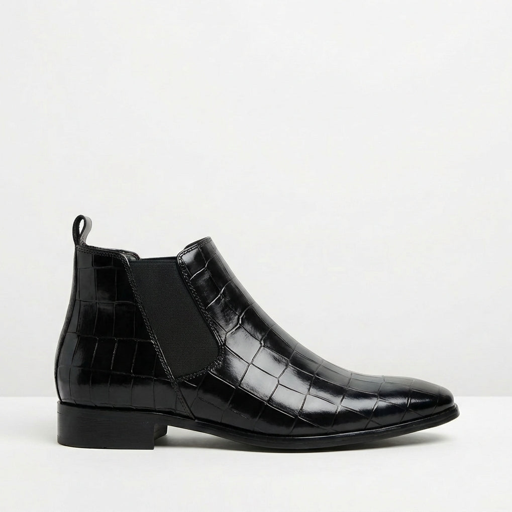 Slim profile slip on Chelsea boot in black