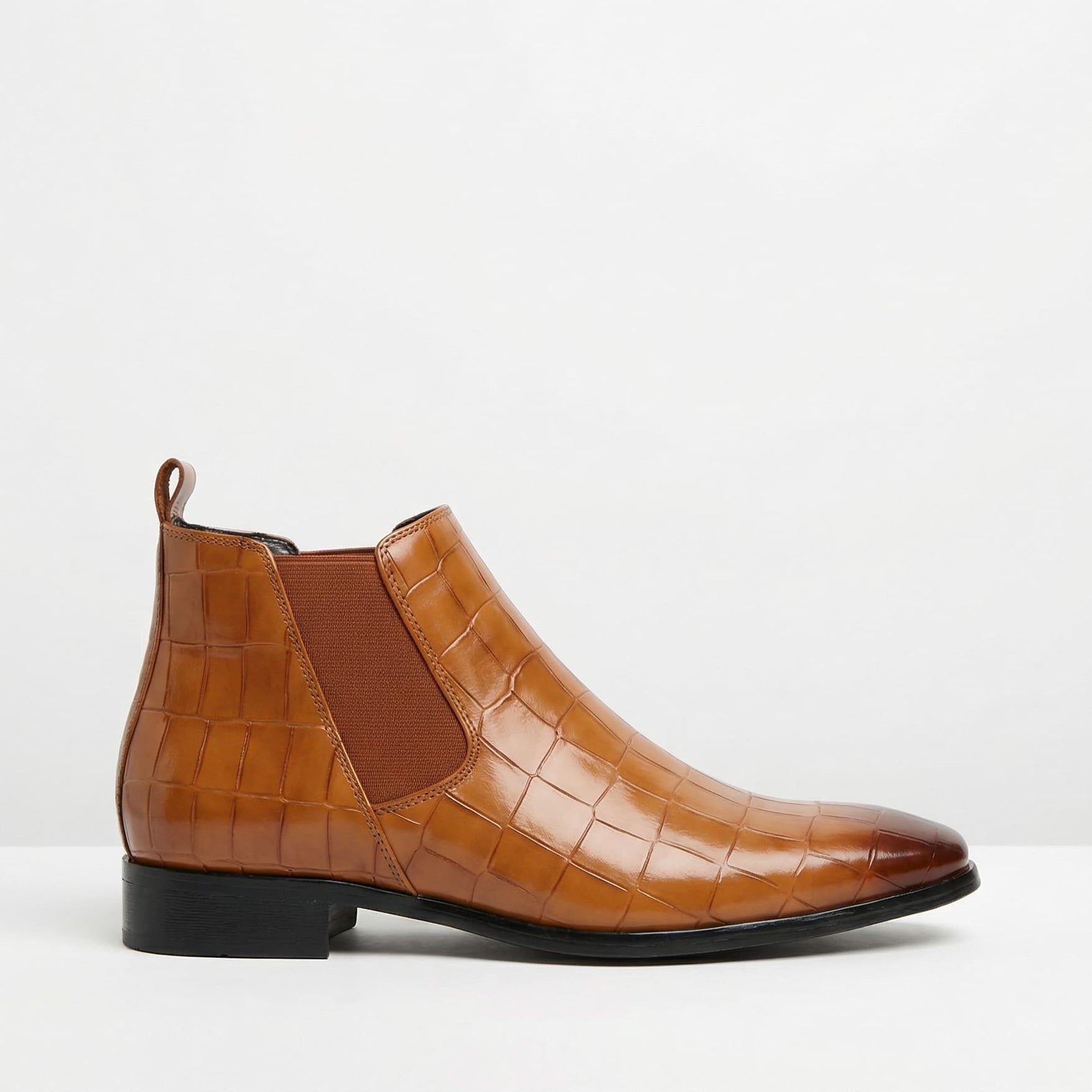 Slim profile slip on Chelsea boot in brown