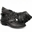Vintage chain detail ankle boot in black