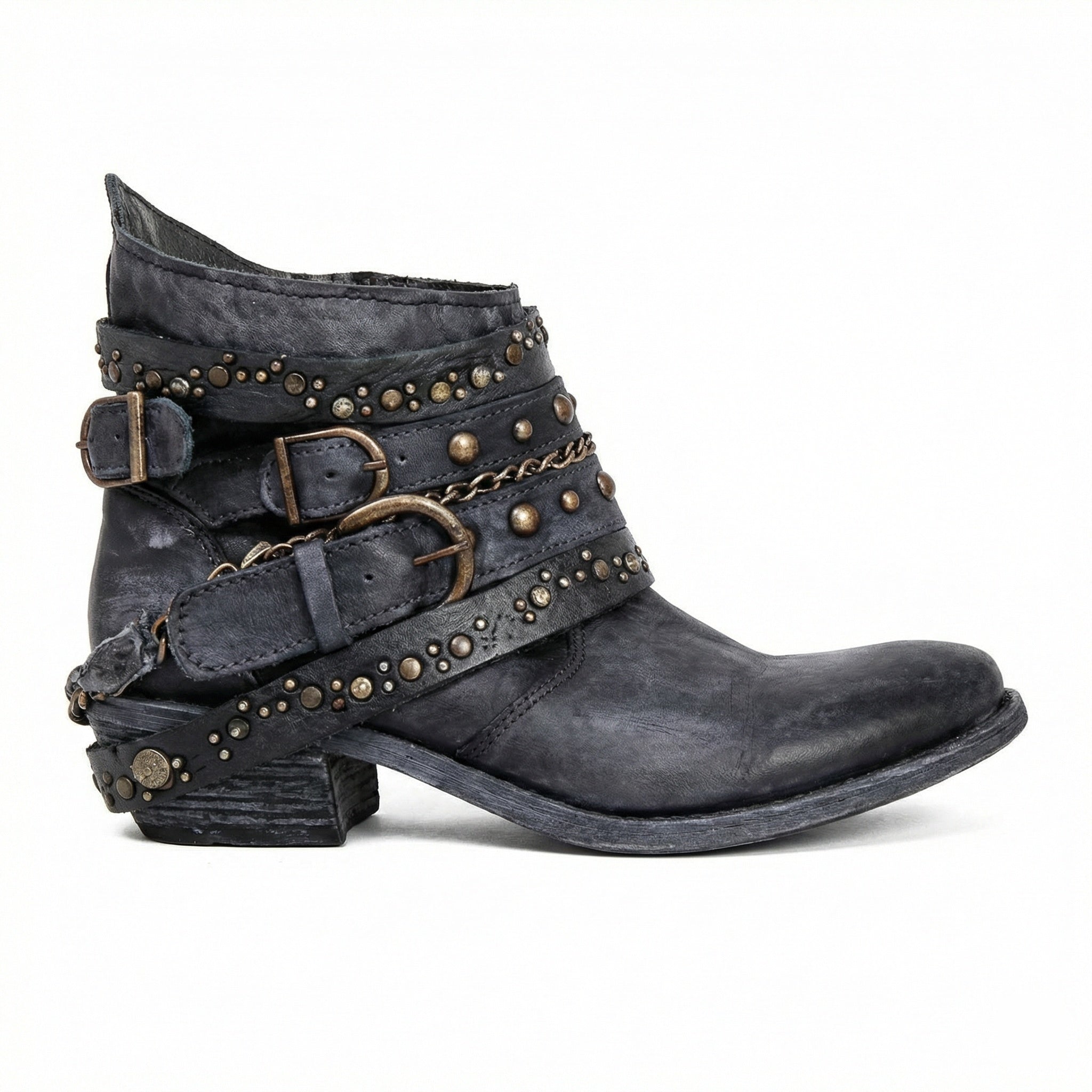 Vintage chain detail ankle boot, view 7