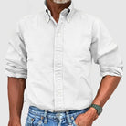 Structured collar classic button down shirt in white