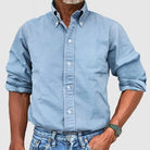 Structured collar classic button down shirt in light blue