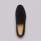 Sheepskin suede loafer with white rubber sole, view 35