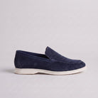 Sheepskin suede loafer with white rubber sole, view 22