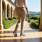 Sheepskin suede loafer with white rubber sole, view 33