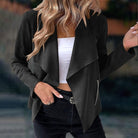 Cardigan Jacket Womens Draped Open Front Longline Soft Knit Layer