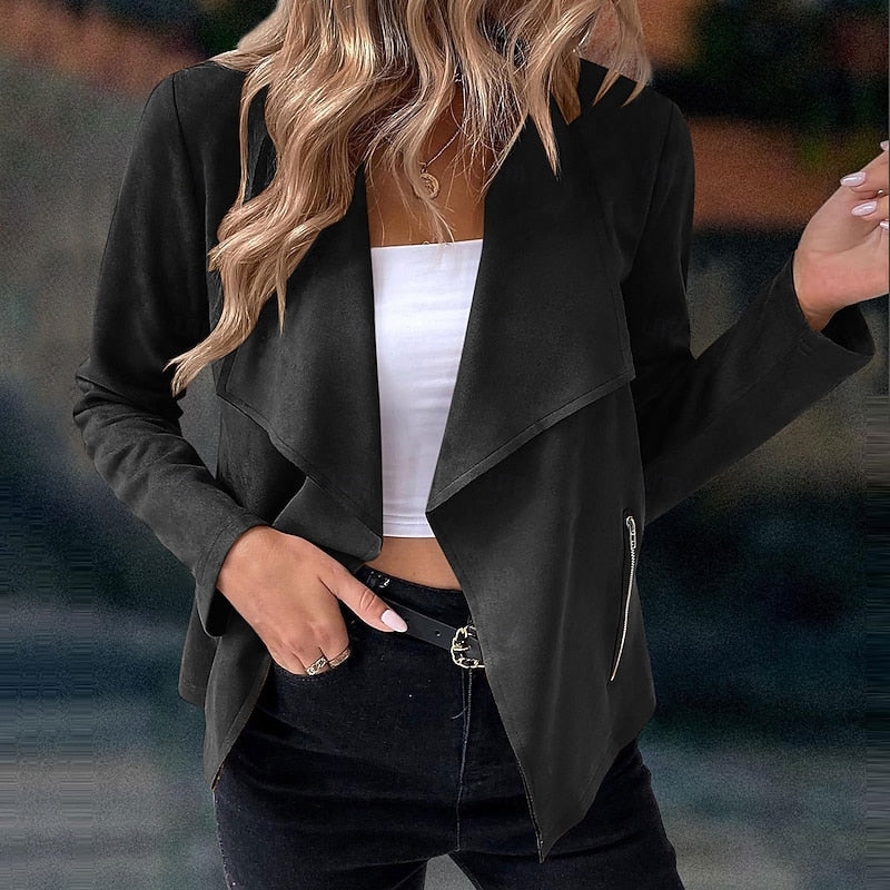 Cardigan Jacket Womens Draped Open Front Longline Soft Knit Layer