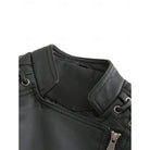 Leather Jacket Womens Faux Biker Tailored Zip Front Fitted Moto