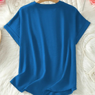 Mid sleeve V-neck everyday blouse, view 7