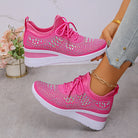 Fall Rhinestone Wedge Orthopedic Style Sneakers for Women