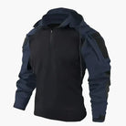 Fleece Jacket Mens Tactical Half Zip Hooded Pullover Outdoor