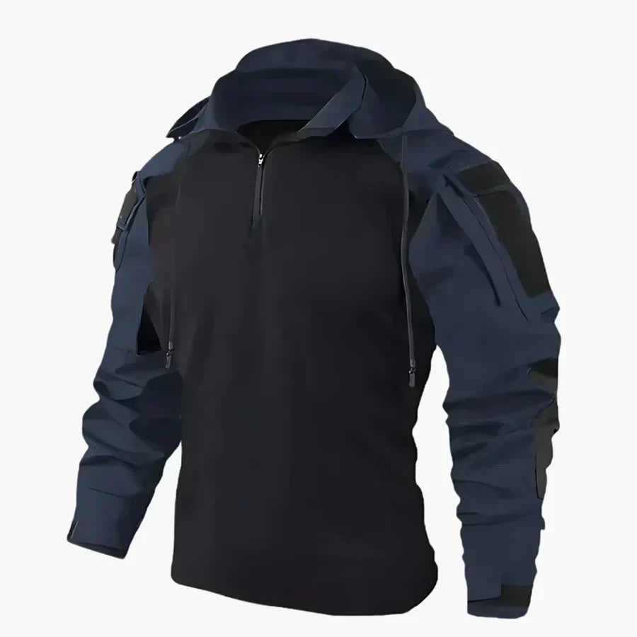 Fleece Jacket Mens Tactical Half Zip Hooded Pullover Outdoor
