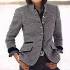 Blazer Womens Structured Tailored Notch Lapel Timeless Fitted