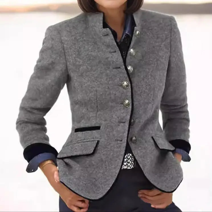 Blazer Womens Structured Tailored Notch Lapel Timeless Fitted