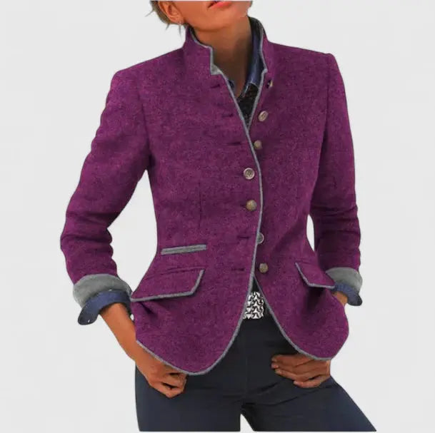Blazer Womens Structured Tailored Notch Lapel Timeless Fitted