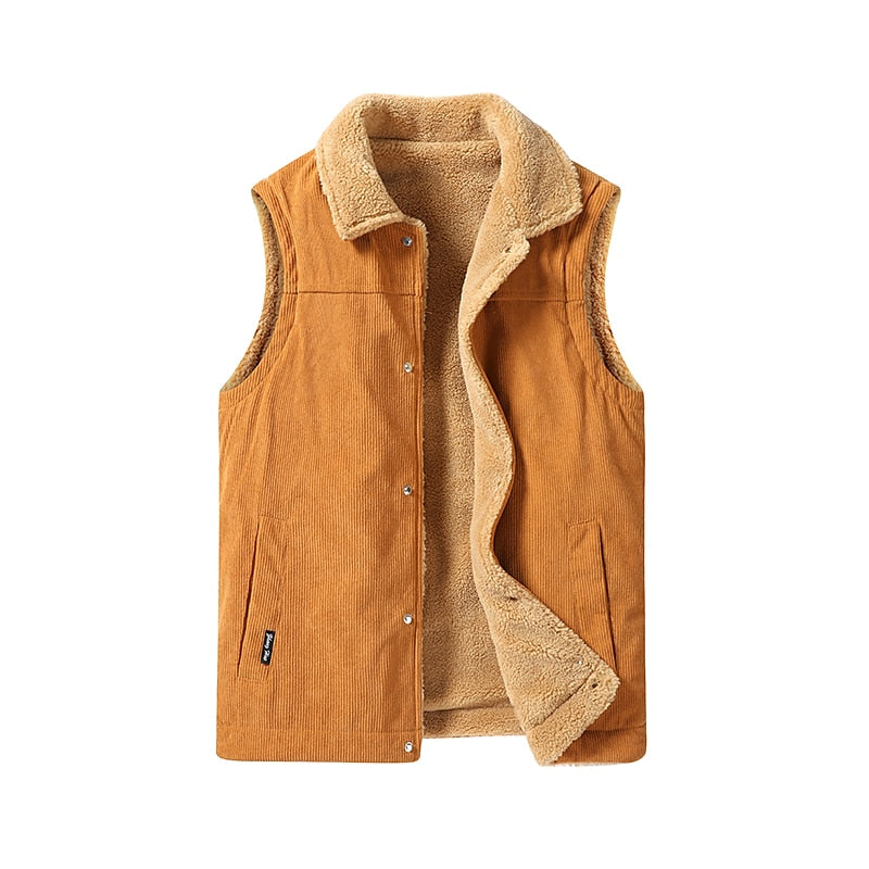 Vest Mens Sherpa Lined Sleeveless Gilet Zip Front Warm Layering