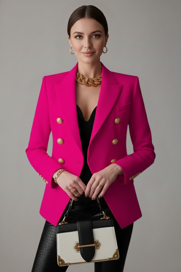 Blazer Womens Double Breasted Tailored Structured Strong Shoulder