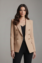 Blazer Womens Double Breasted Tailored Structured Strong Shoulder
