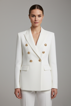 Blazer Womens Double Breasted Tailored Structured Strong Shoulder