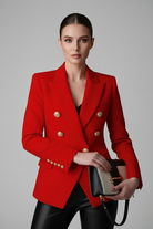 Blazer Womens Double Breasted Tailored Structured Strong Shoulder