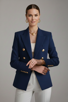 Blazer Womens Double Breasted Tailored Structured Strong Shoulder