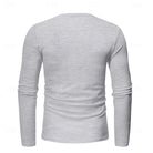 Henley Shirt Mens Long Sleeve Plain Placket Smooth Knit Everyday